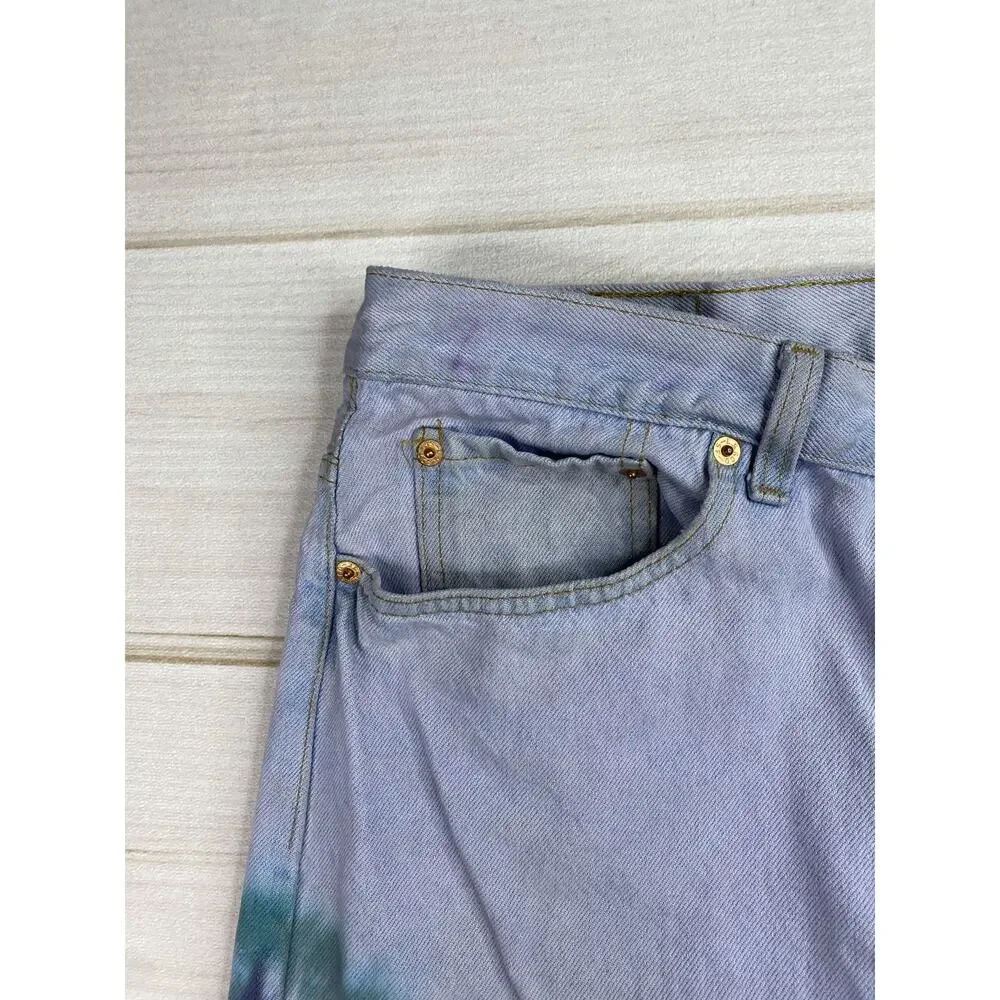 Vtg Levi’s 501 Jeans USA Made 38x34 UPCYCLED Tie Dye Distressed Button Fly 80 90